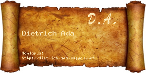 Dietrich Ada névjegykártya